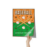 Vintage Retro Look 11x14 BASEBALL Poster, Bar Decor, Man Cave Decor