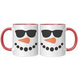 SNOWMAN Face Color Accent 11oz Coffee Mug