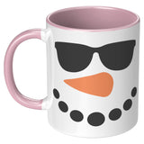 SNOWMAN Face Color Accent COFFEE MUG