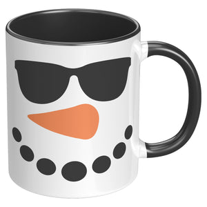 SNOWMAN Face Color Accent 11oz Coffee Mug