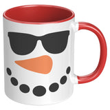 SNOWMAN Face Color Accent COFFEE MUG