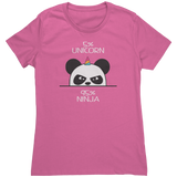 Unicorn_Ninja_Panda_Baby_Womens_T-Shirt_Hot_Pink_Mockup.png