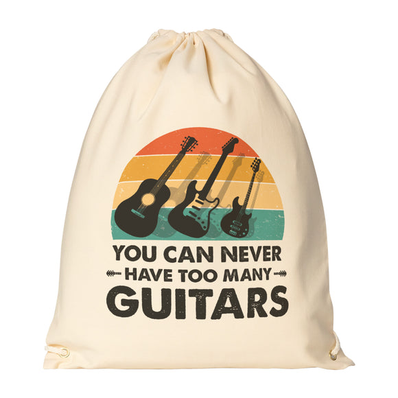You Can Never Have Too Many GUITARS Drawstring Canvas Backpack