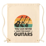 You Can Never Have Too Many GUITARS Drawstring Canvas Backpack