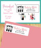 Retro Atomic Cats Address Labels: Personalized Return Address, Sets of 30 Personalized Labels