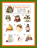 Personalized Cute Autumn Animals Address Labels, Cute and Cozy Creatures, Set of 30 Return Labels