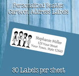 Personalized Beatles Cartoon Labels, Property of, ADDRESS Labels