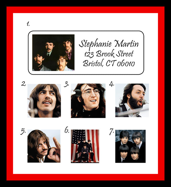 Personalized Beatles Photos Labels, Property of, ADDRESS Labels