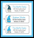 Blue Garden Gnomes Personalized Return Address Labels, Sets of 30 - J & S Graphics