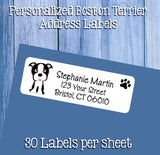Boston Terrier Return Address Labels, Personalized - J & S Graphics