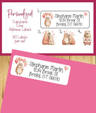 Personalized Capybara Return Address Labels, 30 per sheet - J & S Graphics