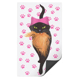 Black Cat with PINK Hat and orange toupee Anti-Trump MAGNET