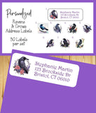 Crows & Ravens Personalized Return Address Labels – Gothic Black Bird Mail Stickers – Set of 30 Custom Labels
