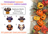 Personalized Cute HALLOWEEN BATS Labels, Property of, Address Labels, Sets of 30 Labels, Pumpkins