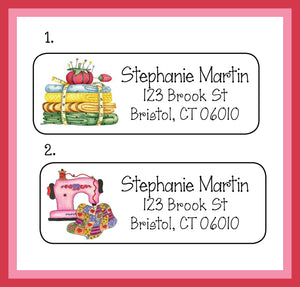 Personalized Cute SEWING Designs Return ADDRESS Labels, 30 per sheet