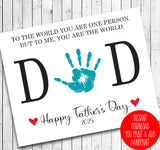 Father's Day Handprint Printable, Gift for Daddy, DIY Craft Gift for Dad, Father's Day Printable, First Father's Day Gift, Digital Download