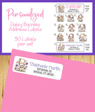 Personalized Address Labels Daisy Bunnies, Sets of 30
