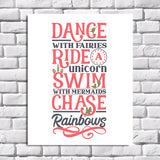 DANCE WITH FAIRIES Quote 8x10 Instant Download Print