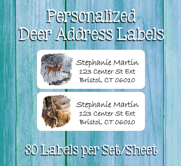 Personalized Deer, Doe, Buck Return Address Labels - J & S Graphics