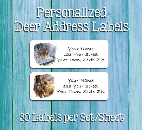 Personalized DEER, Doe, Buck Return ADDRESS Labels - J & S Graphics