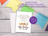 Funny Getting Old Birthday Card, Digital Printable, Instant Download, 2 Style Layouts in Zip, Doctors Say You Need Glasses