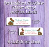 Personalized Chocolate Easter Bunny Retuen Address Labels