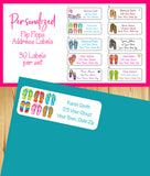 Personalized FLIP FLOPS Address Labels Summer, Beach, Flip Flop Return Address LABELS