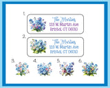 Forget Me Not Floral Address Labels, 30 Return Personalized Address Labels per sheet, Everyday Labels, Flowers, Purple - J & S Graphics