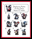 Personalized GOTH Gothic GARDEN GNOMES Address Labels, Return Address Labels, 30 per sheet