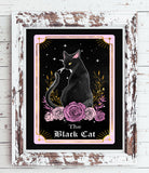 GOTHIC BLACK CAT TAROT CARD 8x10 Instant Download Print