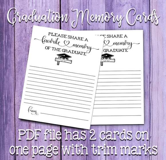 Printable Graduation Advice Cards, Grad Party Advice & Wishes, Class o