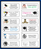 Class of 2025 Personalized GRADUATION Return Address Labels or Party Favor Labels