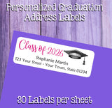 Class of 2026 Personalized GRADUATION Return Address Labels or Party Favor Labels - J & S Graphics