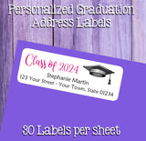 Class of 2025 Personalized GRADUATION Return Address Labels or Party Favor Labels