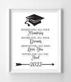 GRADUATION Quote Instant Download, Wall Art - No FRAME - Choose Color - Grad 2023, Graduation Gift