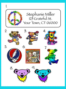 Personalized GRATEFUL DEAD Return ADDRESS Labels