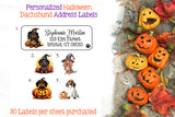 Halloween Dachshunds Address Labels, 30 Return Personalized Address Labels per sheet, Doxie