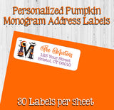 Personalized HALLOWEEN DESIGN MONOGRAM Initial Address Labels, Return Address Labels, 30 per sheet