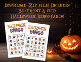 Halloween BINGO Instant Download, Kids Party Game, Classroom Game, School Party