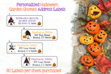 Personalized HALLOWEEN GNOMES Labels, Property of, Address Labels, Sets of 30 Labels, Pumpkins