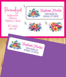 Personalized Hibiscus Return Address Labels, 30 per set - J & S Graphics