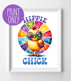 Hippie Chick Wall Decor Instant Download 8x10 Print, Peace, Tie Dye