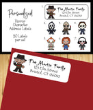 Horror Movie Character Labels, Property of, Address Labels, Sets of 30 Personalized Labels