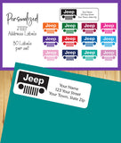 JEEP icon Personalized Return Address Labels, #duckduckjeep - J & S Graphics