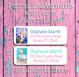 Mermaid with Pearl Personalized Address Labels