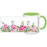 Beautiful Rose Garden 11oz Color Accent Coffee Mug