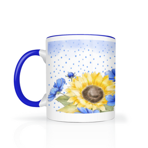 Sunflower Garden 11oz Color Accent Coffee Mug