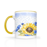 Sunflower Garden 11oz Color Accent Coffee Mug