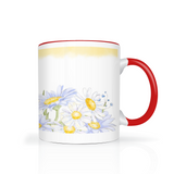 Daisies Design 11oz Color Accent Coffee Mug