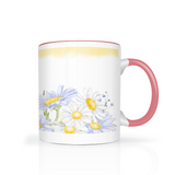 Daisies Design 11oz Color Accent Coffee Mug